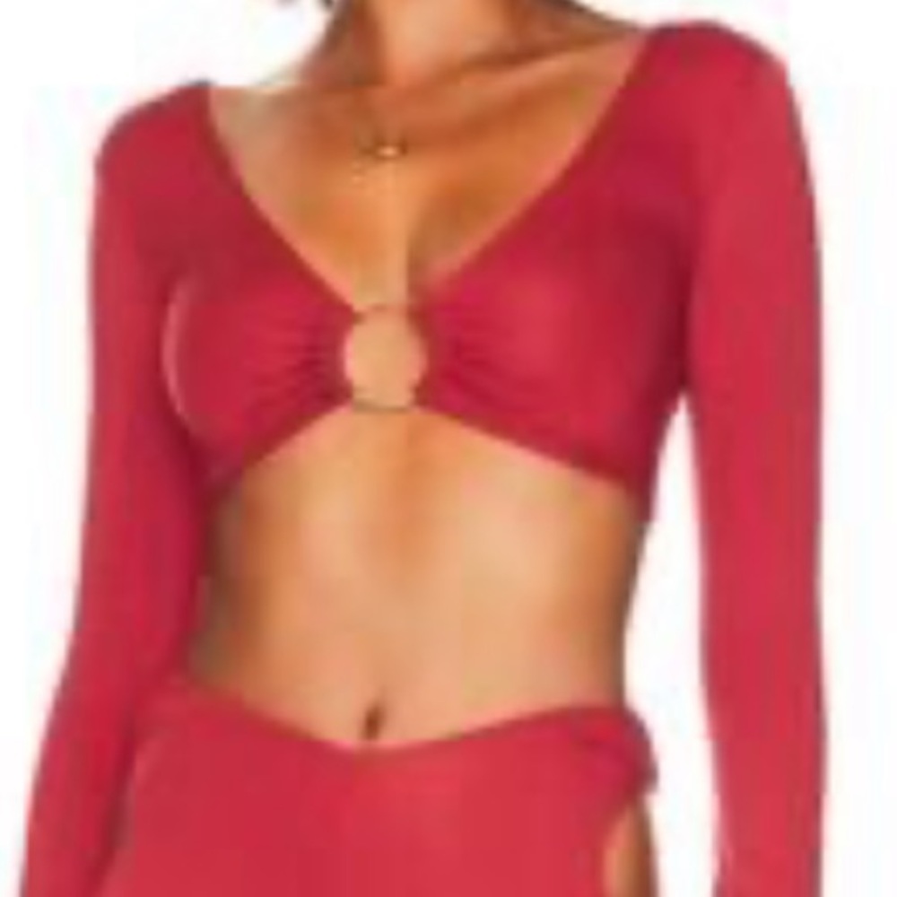 Indah Red Crop Top for Women